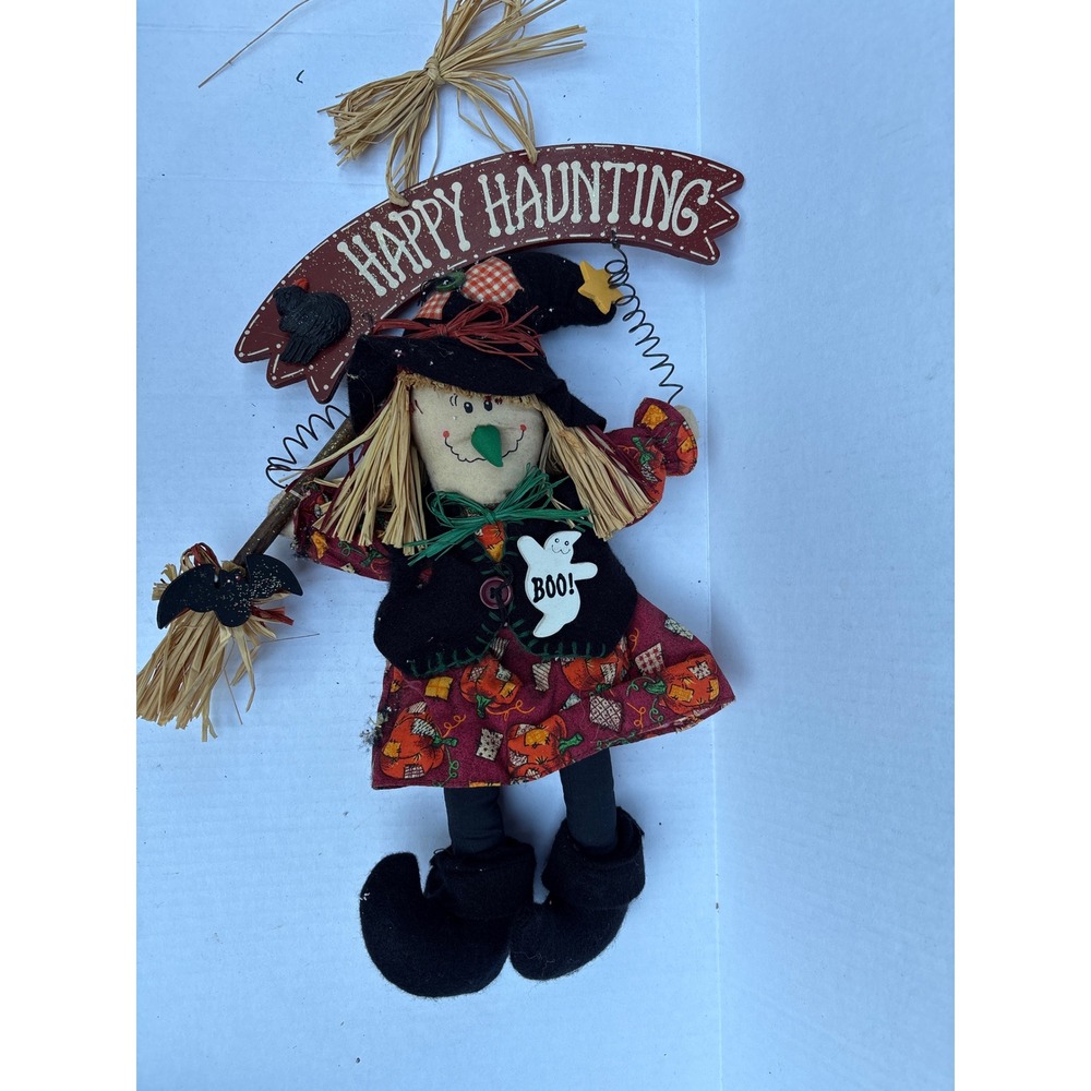 Happy Haunting Witch Wall Decor Sign Fall‎ Halloween Decoration